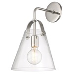 Karin Wall Light - Polished Nickel / Clear