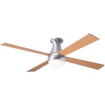 Ball Flush Ceiling Fan with Light - Brushed Aluminum / Maple