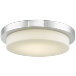 Step Ceiling Light Fixture - Chrome / Opal