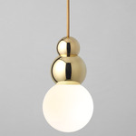 Ball Flex Pendant - Polished Brass / Opal