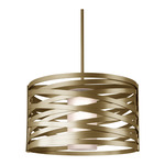Tempest LED Drum Pendant - Gilded Brass / Frosted Glass