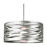 Tempest LED Drum Pendant - Beige Silver / Frosted Glass