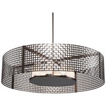 Tweed LED Drum Pendant - Flat Bronze / Frosted