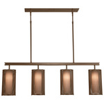 Uptown Mesh LED Linear Pendant - Flat Bronze / Frosted