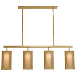 Uptown Mesh LED Linear Pendant - Gilded Brass / Frosted