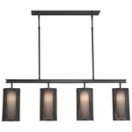 Uptown Mesh LED Linear Pendant - Matte Black / Frosted