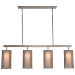Uptown Mesh LED Linear Pendant - Beige Silver / Frosted