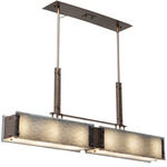 Urban Loft Trestle Linear Pendant - Flat Bronze / Smoke Granite