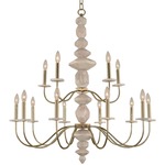 Carrara Chandelier - Champagne Gold / White Marble