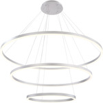 Spunto 3-Tier Chandelier - Silver / Opal White