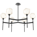 Gem Round Belvedere Chandelier - Matte Black / Amber