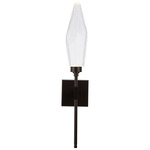 Rock Crystal Belvedere Wall Sconce - Flat Bronze / Chilled Clear