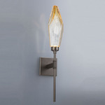 Rock Crystal Belvedere Wall Sconce - Matte Black / Chilled Amber