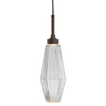 Aalto Pendant - Flat Bronze / Optic Ribbed Clear