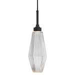 Aalto Pendant - Matte Black / Optic Ribbed Clear