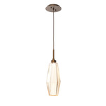 Aalto Pendant - Flat Bronze / Optic Ribbed Amber