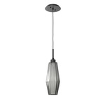 Aalto Pendant - Matte Black / Optic Ribbed Smoke