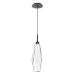 Aalto Pendant - Matte Black / Optic Ribbed Clear