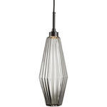 Aalto Pendant - Matte Black / Optic Ribbed Smoke