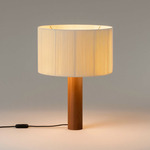Moragas Table Lamp - Sapele Wood / White Ribbon