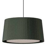 GT5 / GT6 Pendant - Satin Nickel / Green Raw Ribbon