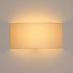 Comodin Rectangular Wall Sconce - Chrome / Stitched Beige Parchment