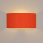 Comodin Rectangular Wall Sconce - Chrome / Red Amber Ribbon