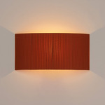 Comodin Rectangular Wall Sconce - Chrome / Terracotta Raw Ribbon