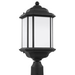 Kent Outdoor Post Light - Black / Satin Etched