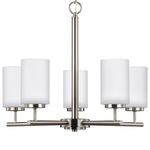 Oslo Chandelier - Brushed Nickel / Opal