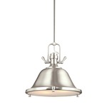 Stone Street LED Pendant - Brushed Nickel / Satin Etched