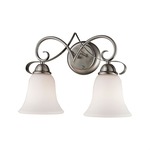 Brighton LED Bathroom Vanity Light - Brushed Nickel / White Glass