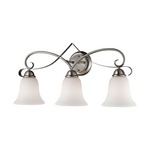 Brighton LED Bathroom Vanity Light - Brushed Nickel / White Glass