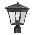 Ridgewood Outdoor Post Mount - Matte Black / Clear