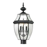 Ashford Outdoor Post Mount - Black / Clear