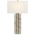 Khalil Table Lamp - White Marble / Off White