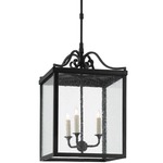 Giatti Outdoor Lantern - Midnight / Clear Seeded