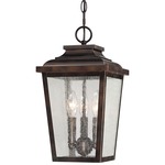 Irvington Manor Outdoor Pendant - Chelesa Bronze / Clear Seeded