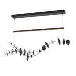 Lily Glass Linear Pendant - Black / Aqualite Glass