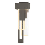 Rainfall Outdoor Wall Sconce - Coastal Dark Smoke / Seeded Clear