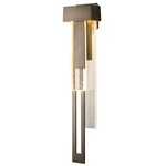 Rainfall Outdoor Wall Sconce - Coastal Dark Smoke / Seeded Clear