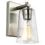 Mercer Wall Light - Satin Nickel / Clear Seeded