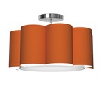 Bloom Pendant - Brushed Nickel / Orange Silk