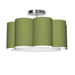 Bloom Pendant - Brushed Nickel / Verde Silk