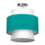 Arlo Pendant - Brushed Nickel / Turquoise Silk