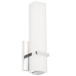 Milan Wall Sconce - Chrome / White Glass