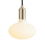 Oval Pendant - Brass / Matte White