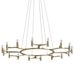 Nexus Chandelier - Antique Silver Leaf / Clear