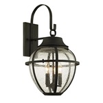 Bunker Hill Outdoor Wall Light - Vintage Bronze / Clear Seeded