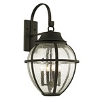 Bunker Hill Outdoor Wall Light - Vintage Bronze / Clear Seeded